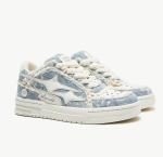 Custom Women Leather Sneaker Round Toe Canvas Denim Sneakers
