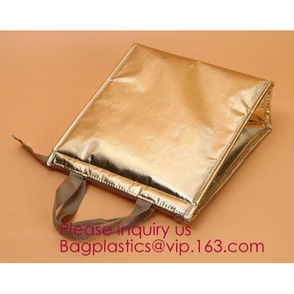 Outdoor square aluminum foil food thermal freezer cooler lunch insulation bag,Foil Cooler Bag Thermal Bag for Fruit Choc