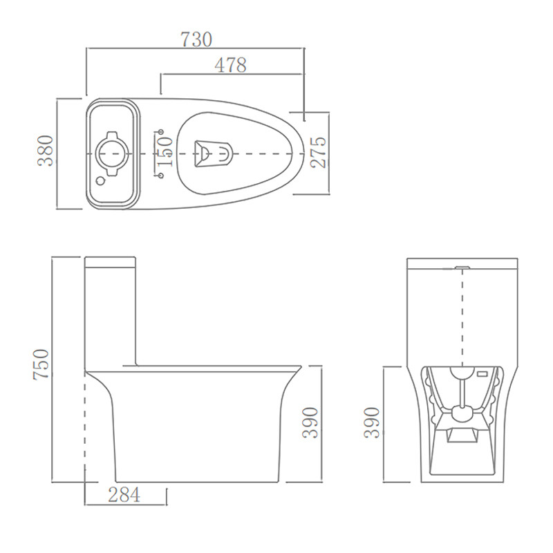 ARROW Bathroom Ceramic One Piece Western Toilet Siphonic Flushing