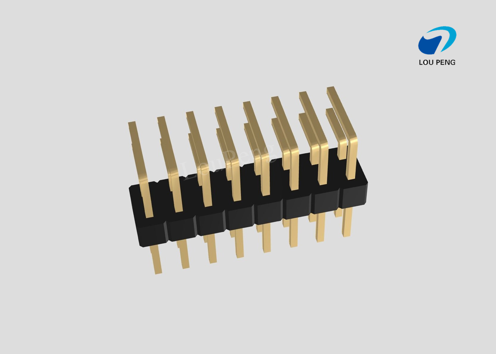 Pin Header 2x08pin 2.54mm pitch horizontal 90degree