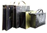 Waterproof 75g black quilted unwoven fabric zipper reusable carrier bags