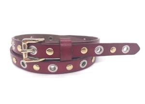 Wholesale Modern Studded Ladies Skinny Leather Belts Punk 0.55'' Width Zinc Alloy Buckle from china suppliers