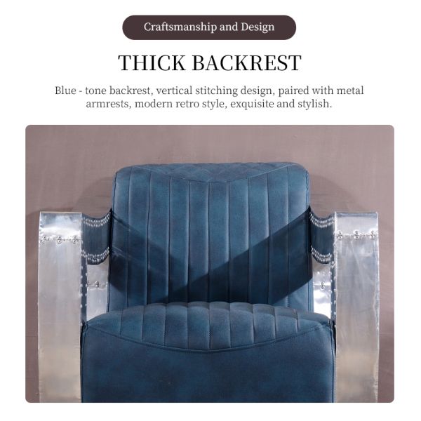 Nidea #8946 Industrial Style Retro Aviator Design Leather Chair Tufted Button for Home Bar for Hotels Cafes BARS