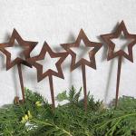 Star Shaped Weathering Steel Metal Garden Ornaments Christmas Decoration