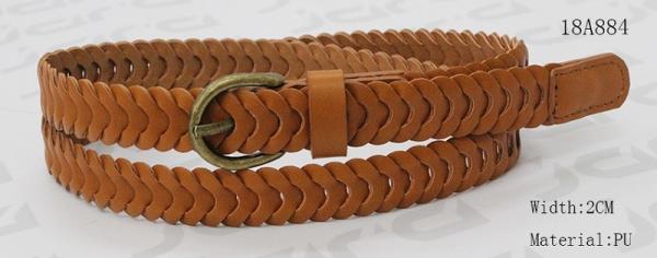 Classic 2cm Womens Braided Belt , Ladies Braided Belts With Antic Brass Buckle &