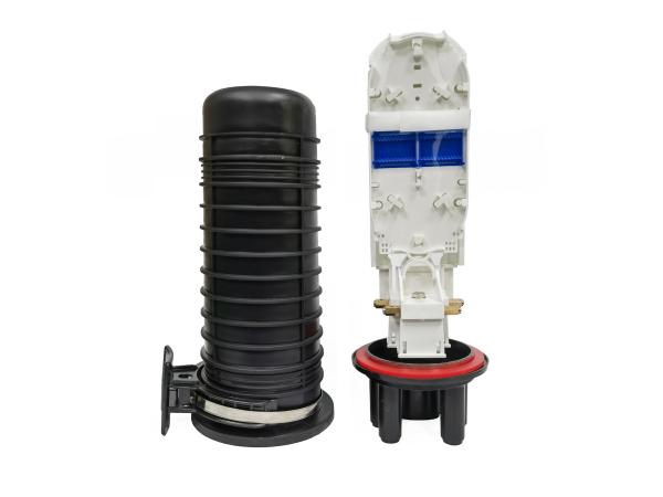 PP 96 Fibers Waterproof Pole Mount Fiber Optic Cable Splice Closure 1 Oval + 4