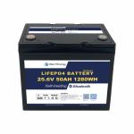24V 50AH LiFePO4 Marine Boat Lithium Battery With BT and heating
