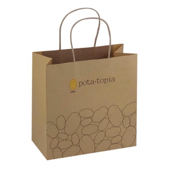 Wholesale Custom Logo Brown Food Packaging Kraft Paper Bags With Paper Twist