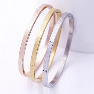 Wholesale Oval White Gold Bangle Bracelet Stainless Steel Laser Engraved Fashion from china suppliers