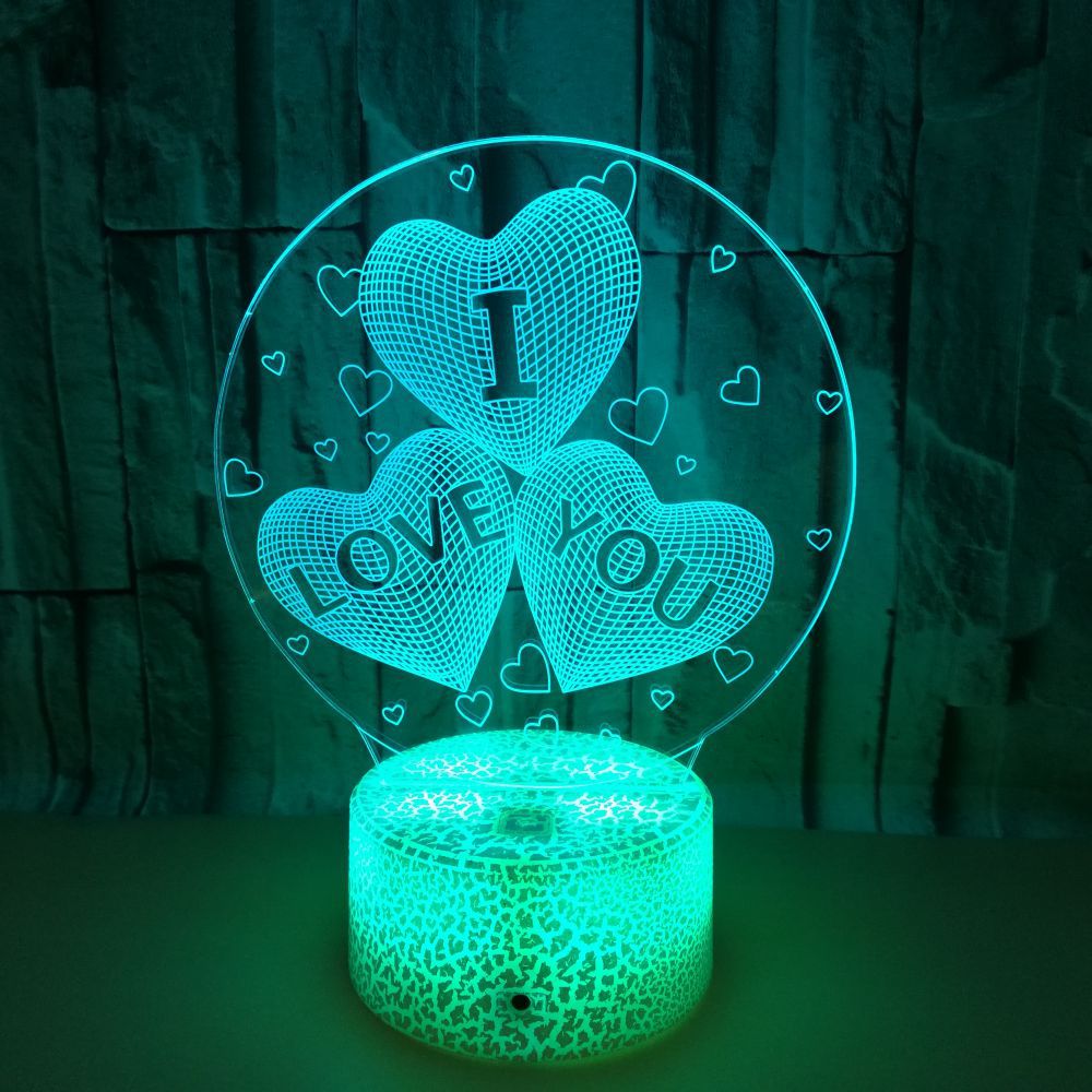 Valentine's Day gift I LOVE YOU Colorful 3D night Lights Acrylic Visual LED Gradient table lamp