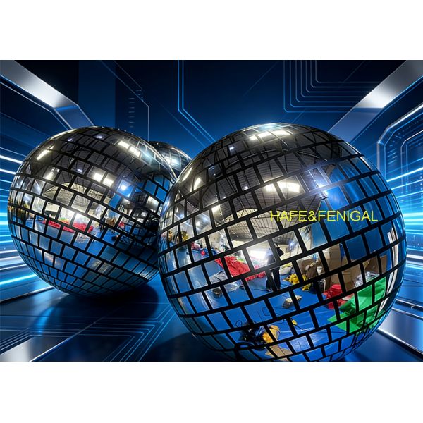 Fully Printed Silver Disco-Style PVC Mirror Balloons For Ceiling Decoration