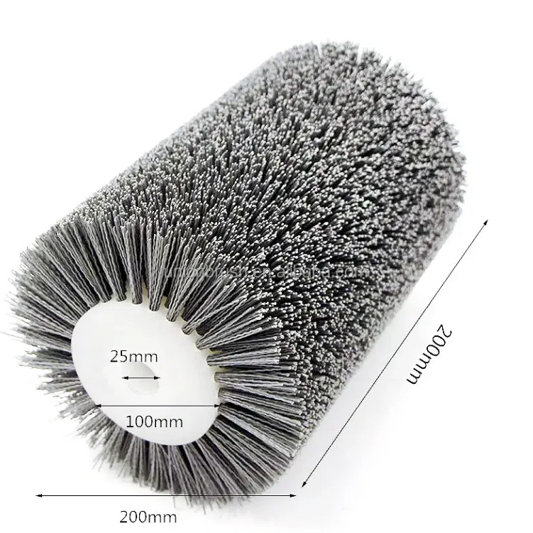 Abrasive Roller Brush Abrasive Nylon Brush Grit 80 for Wood Working