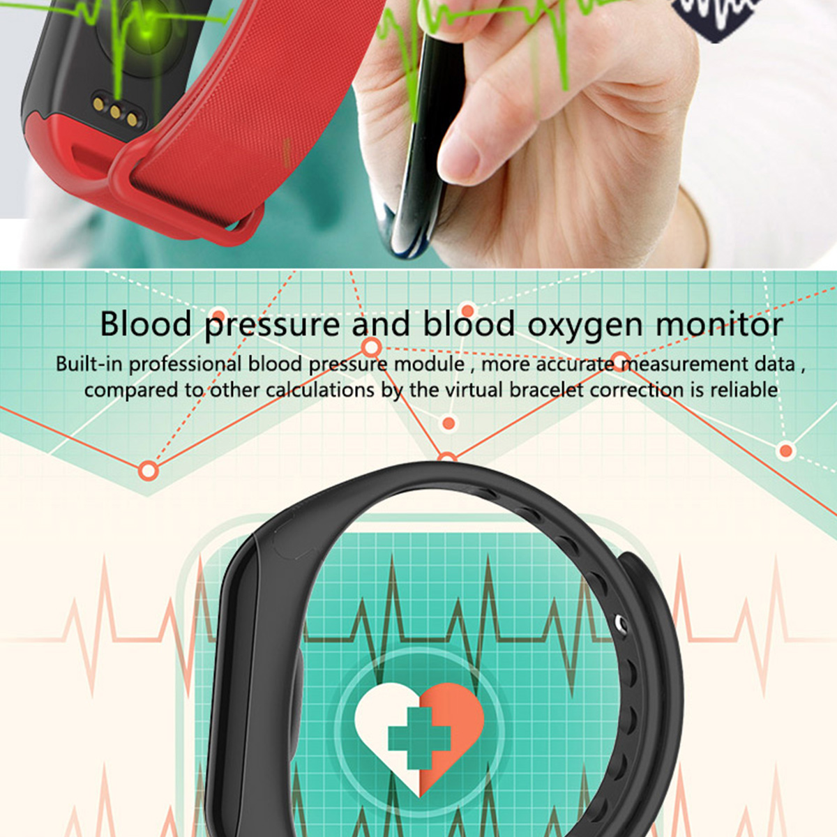90mAh F1 Blood Pressure Smartwatch T500 Smart Watch IP67 For Apple Android Huami