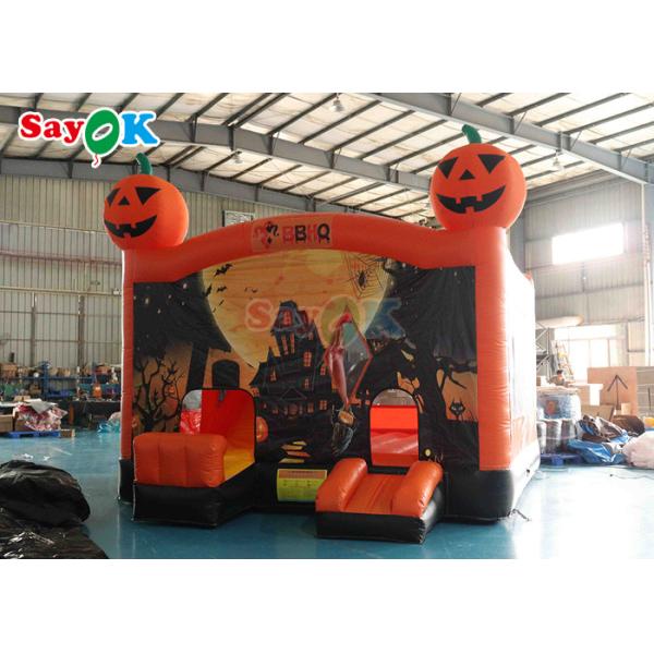 Commercial Haunted Halloween Inflatable Bounce House Castle Slide 15.7x15.7x16.4ft