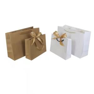 Wholesale luxury custom printed paper gift shopping bag brown kraft paper bag with your own logo for clothing jewelry from china suppliers