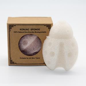 Wholesale White Konnyaku Ladybug Bath Sponge Alkaline Konjac Facial Sponge For Cleansing from china suppliers
