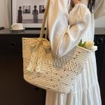 Large-Capacity Beach Bag Fashion All-Match Commuter Tote Bag Niche Weaving