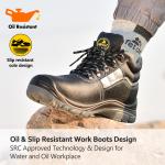 Industrial Women Mens Leather Steel Toe Boots 200 Joules Impact With Steel Plate