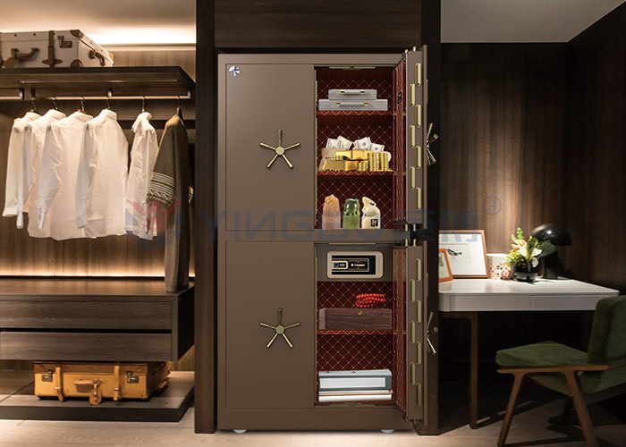 Dual Alarm Heavy Vault Safe Deposit Box Door Biometric Fingerprint Lock Can Movable