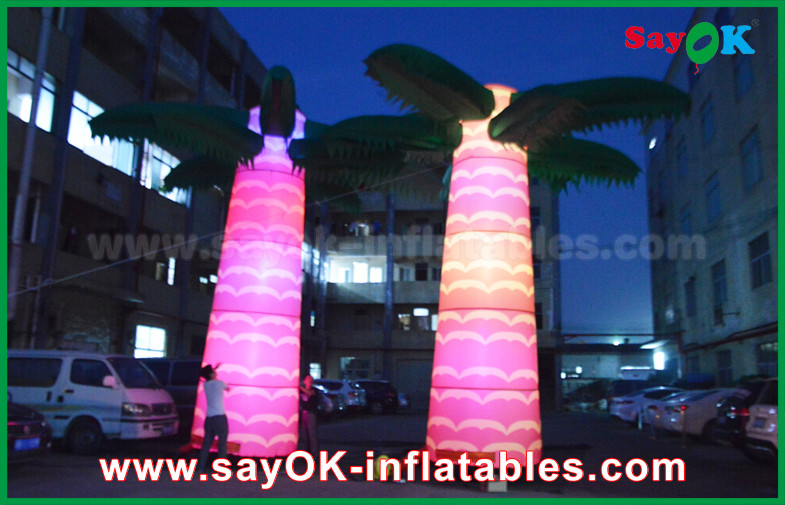 5mH Advertising Decorated Inflatable Palm Tree With Led Lighting