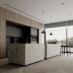 Custom Luxury Modern Wood Kitchen Cabinet with Sink Islands Cabinets Solid Wood