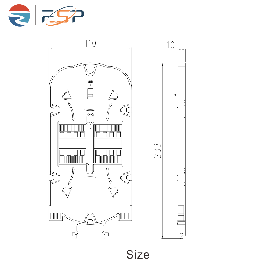 24 Core Fiber Optic Splice Distribution Closure Tray for FTTX Networks in ODN Network