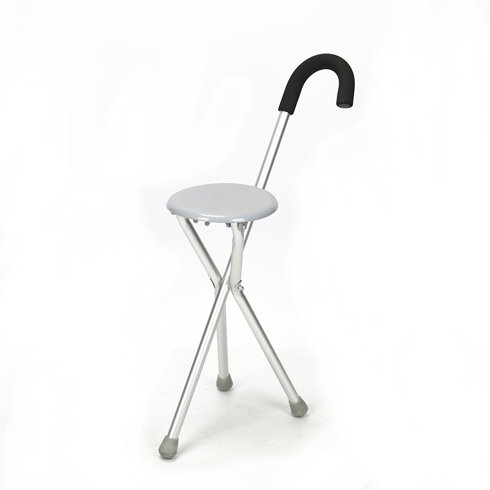84cm Travel Walking Cane Aluminum Walking Stick With Seat Old People Assist Tools
