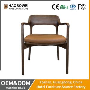 Wholesale Arm Hotel Dining Chair Set Leather Padded All Ash Wooden In Bulk from china suppliers