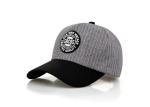 Grey Black Cotton Twill Baseball Cap , 3D Embroidery Logo Golf Minor League