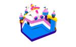 Cute Trampoline Inflatable Jump House Unnicorn Slide Combo 5.5x6x5m