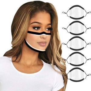 Wholesale Multi Color Deaf Mute Lip Masks Transparent Anti Haze Dust Clear Face Masks from china suppliers
