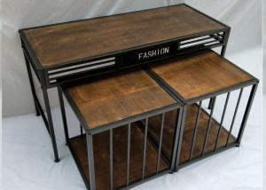 China Promotion Wood Veneer Retail CLothes Display Stand , Display Nesting Tables For Shoes / Clothing / Suitbag on sale