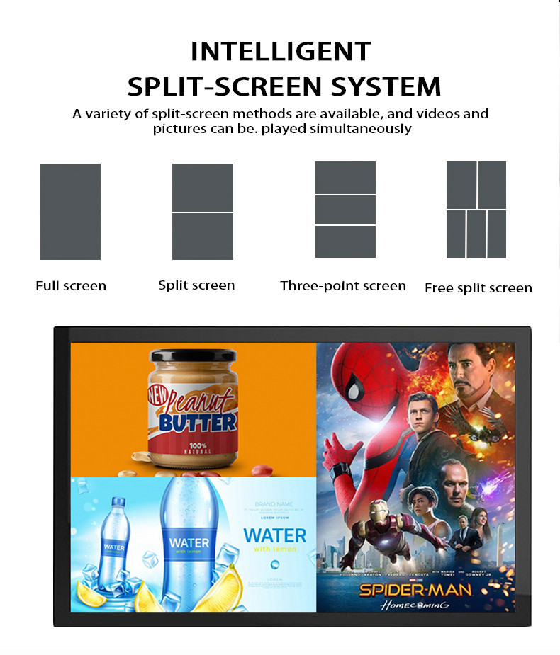 86" Outdoor Lcd Digital Signage Split Screen Immersive Sound Wall Mounted
