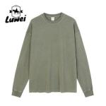 Heavy Weight Cotton Knitted Hoodie Two Tone Cut Sew Crewneck Sweatshirt