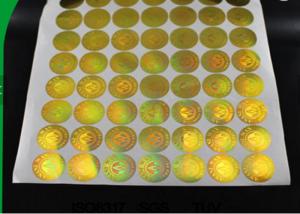 Wholesale PET Laser Gold Security Hologram Sticker Anti Salt Water And Non - Toxic from china suppliers