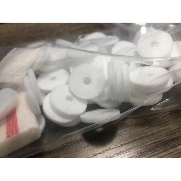 Needle Felt Cotton Pulp White Circular Absorbent Filter Element For Respiratory Filter