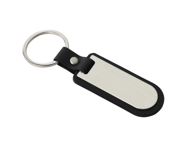 Laser Logo PU Leather Key Chain Keyring Zinc Alloy Key Holder
