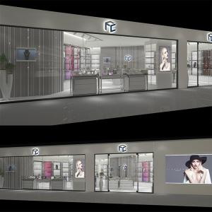 Wholesale OEM Electroplate Jewelry Shop Furniture Jewellery Glass Counter Display Brushed from china suppliers