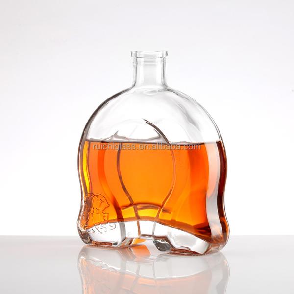 350ml 500ml Customized Collar Material Aluminum Plastic PP Brandy Glass Bottle