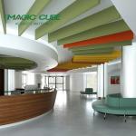 Square 12mm Thickness Sound Absorbing Baffles Fire Resistance and Eco Friendly