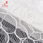 High quality White nylon lace fabric for long dress