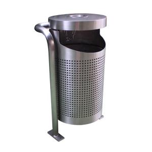 Wholesale Stainless Steel Commercial Outdoor Trash Cans Rustproof For Garden Park from china suppliers