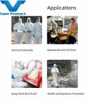 Fully Closed PP PE 55GSM Hooded Disposable Protective White Tyvek 400 Coveralls