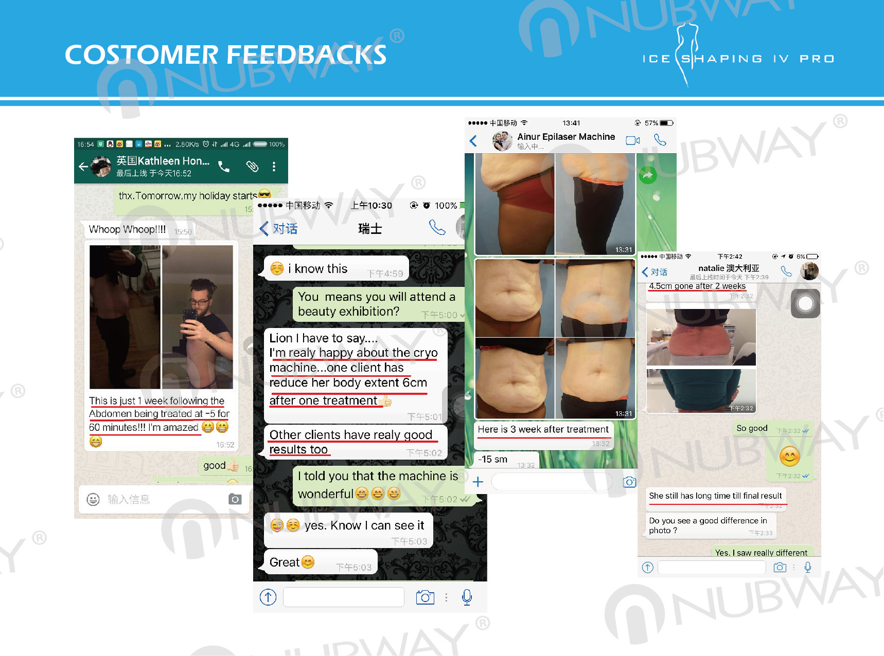 Nubway hot sale 4 handles work together fat freezing cryolipolysis machine 2018 new inventions