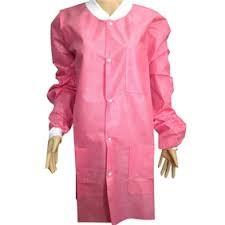 Wholesale White Disposable Polypropylene Lab Coat , Film Laminated Disposable Visitor Coats from china suppliers