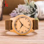 Handmade Wood Minimalist Leather Watch Waterproof Leather Belt Watch