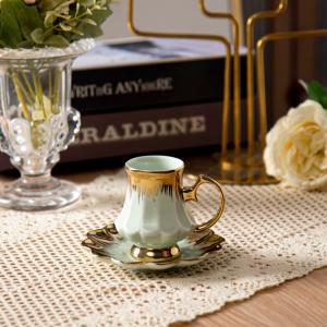 Wholesale Luxury Thin Porcelain Ceramic Coffee Cup and Saucer Set Perfect for Business Gifts from china suppliers