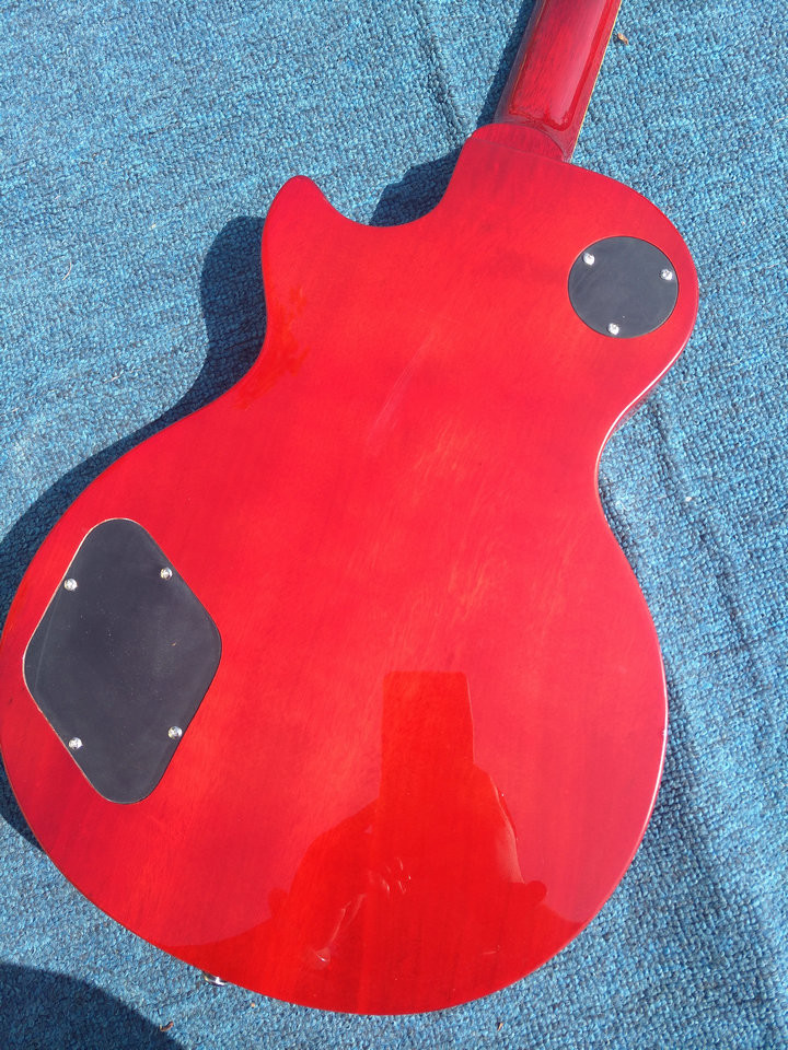 Tiger flame 1959 R9 LP standard electric guitar piece by piece neck body, Tune-o-Matic bridge, FRET binding free deliver