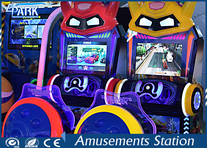 Children Motorcycle Racing Arcade Machine Insert Coins And Press The Start Button