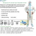 Unisex Type 4 Disposable Coveralls Long Sleeve Full Body Protection Hospital